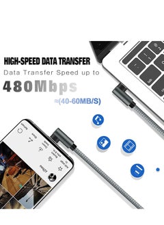 Angmei 3pcs typec data cable suitable for Huawei Honor super fast charging vivo mobile phone charging cable flash charging elbow black 1.5meters  - Image 4