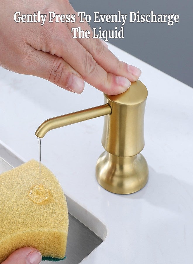 Ultimate Unicorn Brushed Gold Sink Soap Dispenser for Kitchen Sink (Gold Brushed),Dish & Hand Liquid Soap Dispenser，Built-in & Refill from Top Type - Image 4
