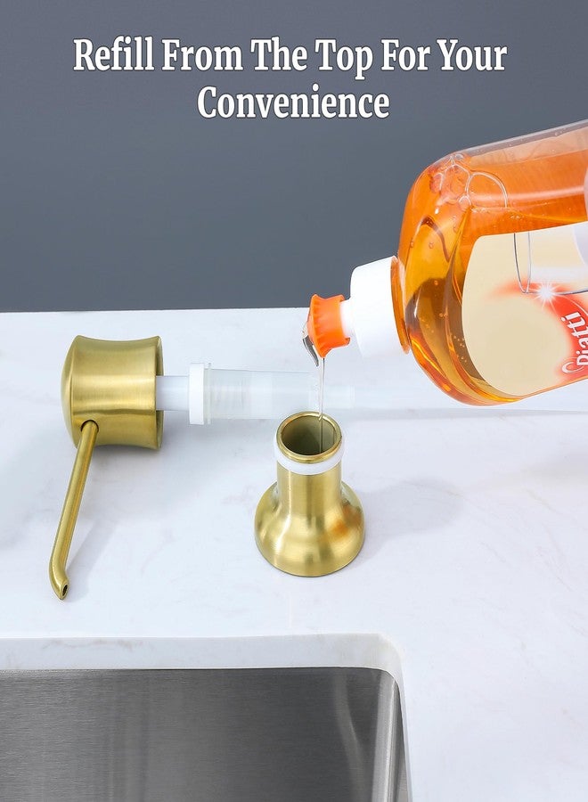 Ultimate Unicorn Brushed Gold Sink Soap Dispenser for Kitchen Sink (Gold Brushed),Dish & Hand Liquid Soap Dispenser，Built-in & Refill from Top Type - Image 3
