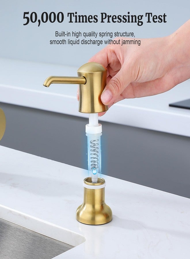 Ultimate Unicorn Brushed Gold Sink Soap Dispenser for Kitchen Sink (Gold Brushed),Dish & Hand Liquid Soap Dispenser，Built-in & Refill from Top Type - Image 5