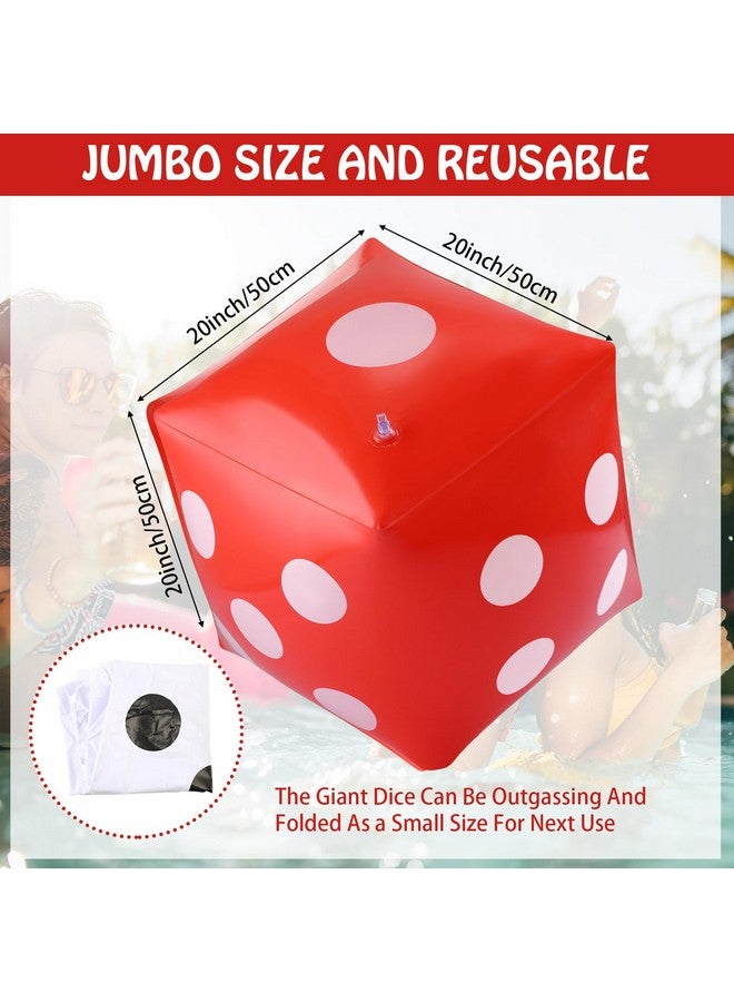 Blulu 3 Pack Large Inflatable Dice Jumbo Giant Inflatable Dice for Indoor Outdoor Broad Game Ludo Pool Party Favor(20 Inch,White, Red, Blue) - Image 2