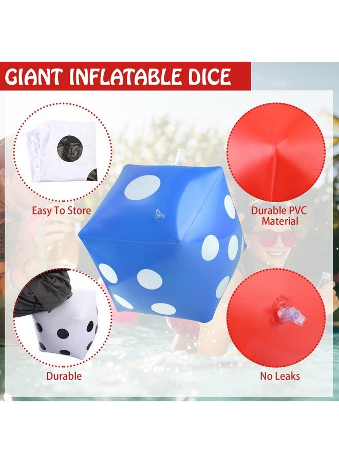 Blulu 3 Pack Large Inflatable Dice Jumbo Giant Inflatable Dice for Indoor Outdoor Broad Game Ludo Pool Party Favor(20 Inch,White, Red, Blue) - Image 3