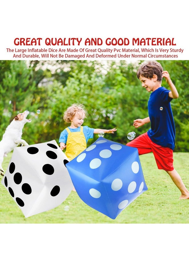 Blulu 3 Pack Large Inflatable Dice Jumbo Giant Inflatable Dice for Indoor Outdoor Broad Game Ludo Pool Party Favor(20 Inch,White, Red, Blue) - Image 4