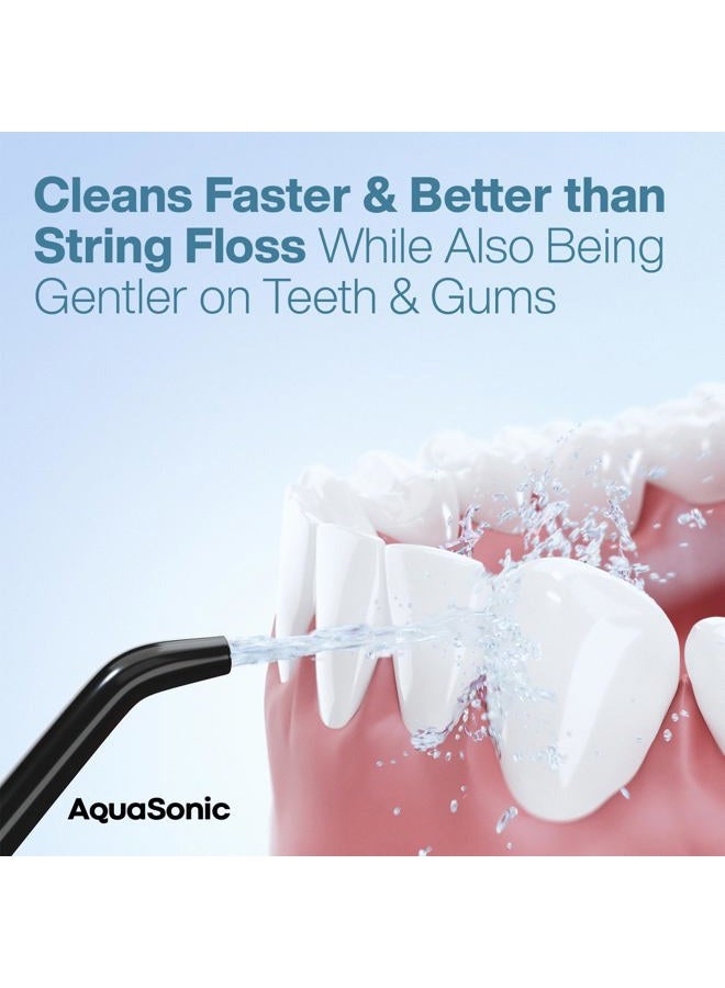 Aquasonic Aqua Flosser - Professional Rechargeable Water Flosser with 5 Tips - Oral Irrigator w/ 3 Modes - Portable & Cordless Flosser - Kids and Braces - Dentist Recommended (Black) - Image 3