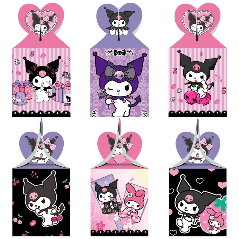 ARHAVI 12pcs Kuromi Party Favor Gift Boxes My Melody and Kuromi Birthday Party Supplies for Kawaii Party Decorations