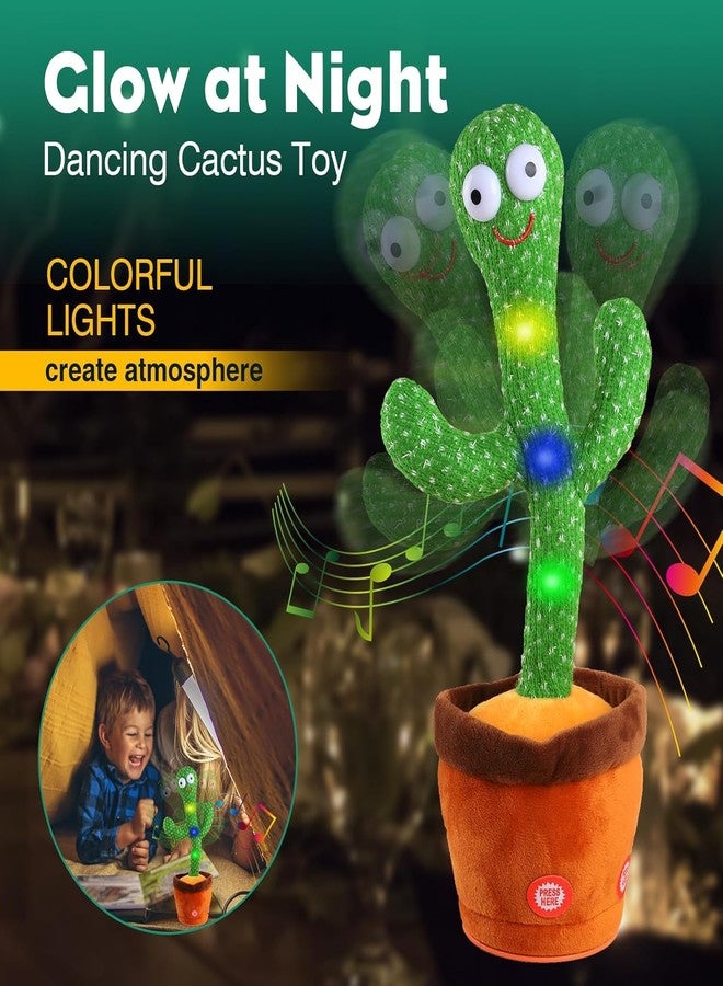 PAXCOO Dancing Cactus Baby Toy 6 Months Talking Singing Repeater Speaks After Intelligent Children's Toy Interactive Children's Talking Cuddly Toy Contains 120 Songs, Perfect for Kids Gift. - Image 5