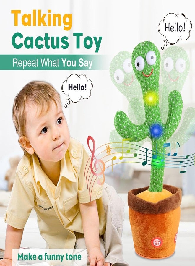 PAXCOO Dancing Cactus Baby Toy 6 Months Talking Singing Repeater Speaks After Intelligent Children's Toy Interactive Children's Talking Cuddly Toy Contains 120 Songs, Perfect for Kids Gift. - Image 4