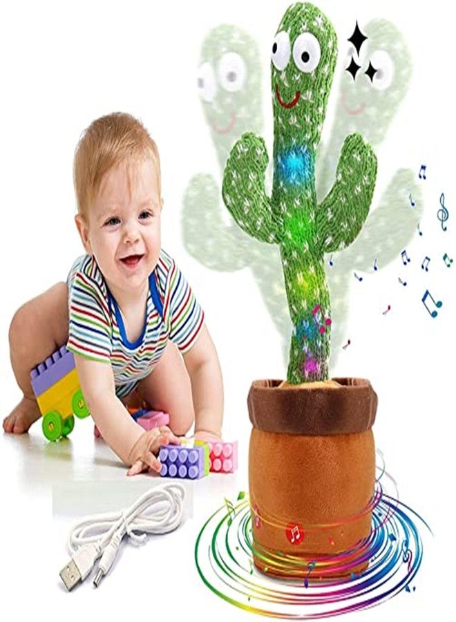 PAXCOO Dancing Cactus Baby Toy 6 Months Talking Singing Repeater Speaks After Intelligent Children's Toy Interactive Children's Talking Cuddly Toy Contains 120 Songs, Perfect for Kids Gift. - Image 1