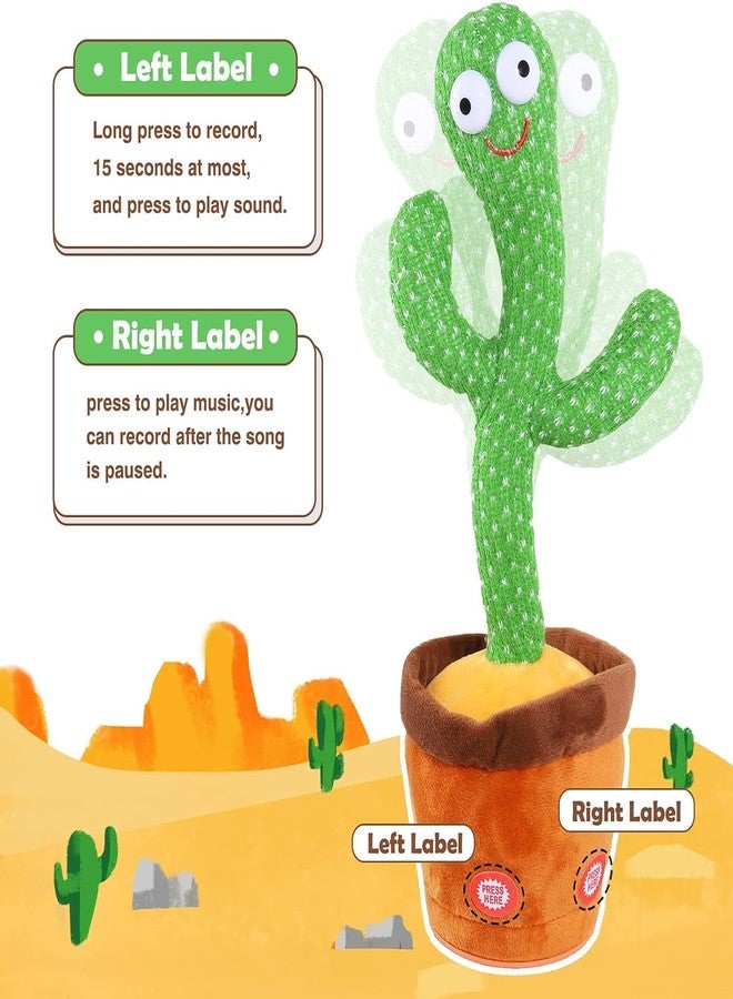 PAXCOO Dancing Cactus Baby Toy 6 Months Talking Singing Repeater Speaks After Intelligent Children's Toy Interactive Children's Talking Cuddly Toy Contains 120 Songs, Perfect for Kids Gift. - Image 2