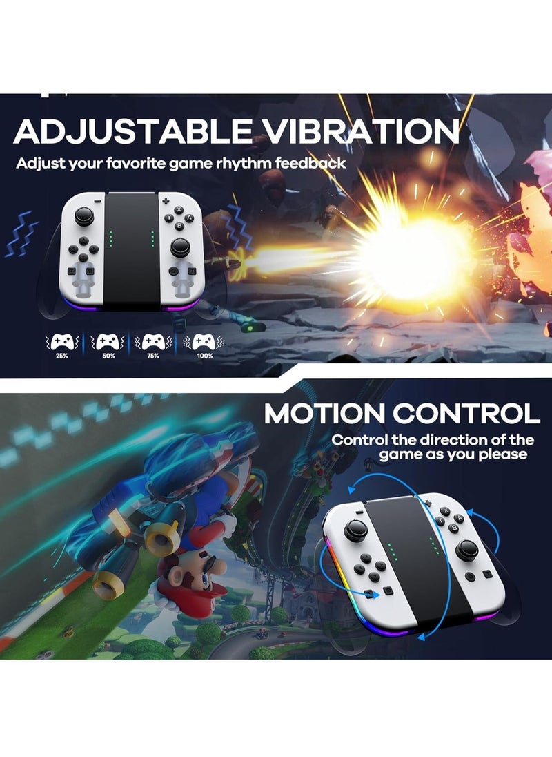 Captaintech Controllers for Nintendo Switch, Replacement for Switch Controller with RGB LED, Adjustable Turbo & Vibration, Motion Control/Wake-Up/Screenshot  - Image 5