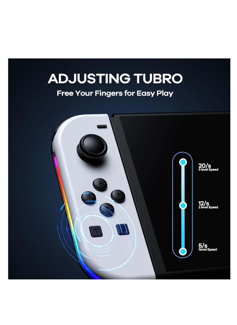 Captaintech Controllers for Nintendo Switch, Replacement for Switch Controller with RGB LED, Adjustable Turbo & Vibration, Motion Control/Wake-Up/Screenshot  - Image 3