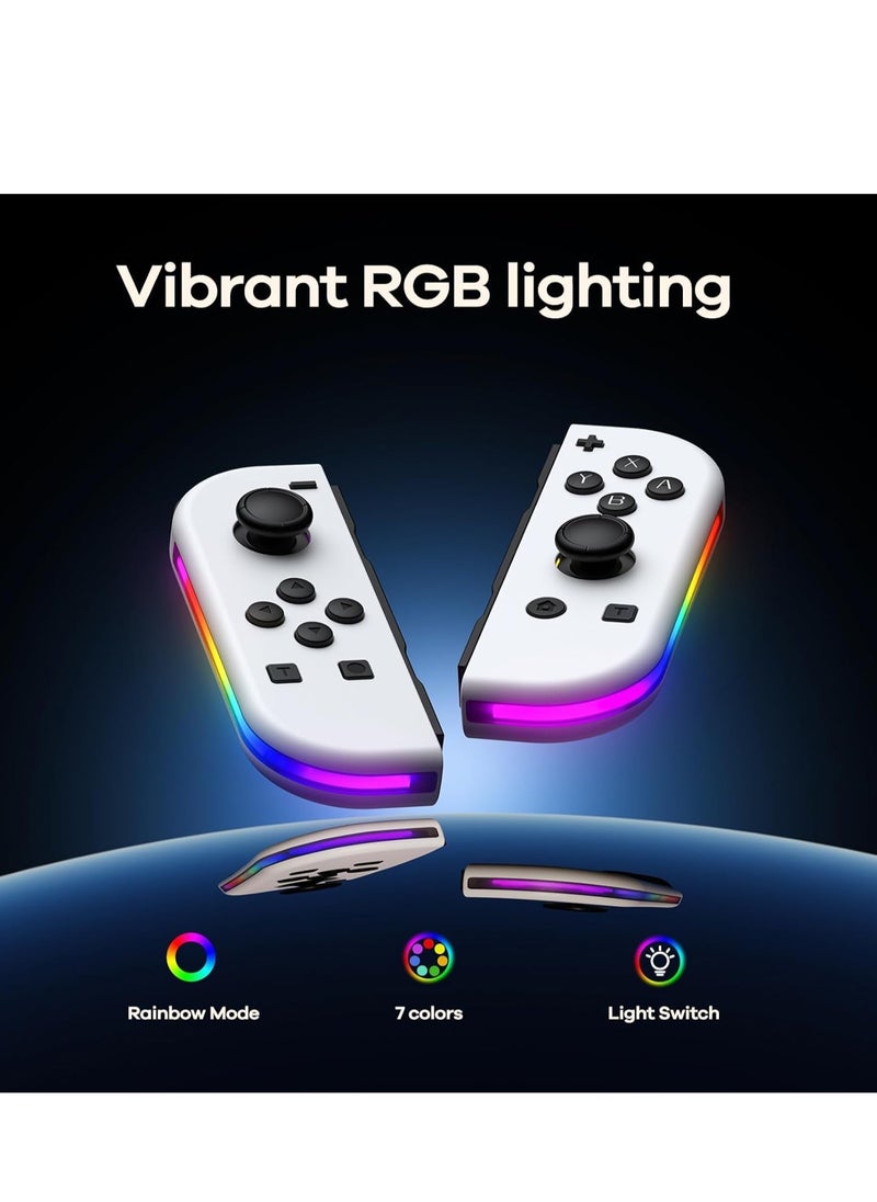 Captaintech Controllers for Nintendo Switch, Replacement for Switch Controller with RGB LED, Adjustable Turbo & Vibration, Motion Control/Wake-Up/Screenshot  - Image 2