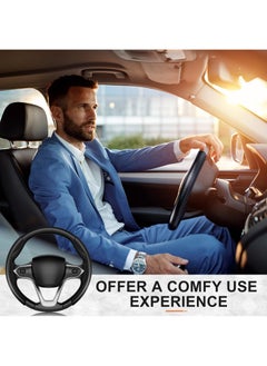 Sweet seven Carbon Fiber Steering Wheel Cover - Non-Slip Universal Fit for Men and Women - Enhance Safety and Style - Black Car Wheel Protector Accessory  - Image 3