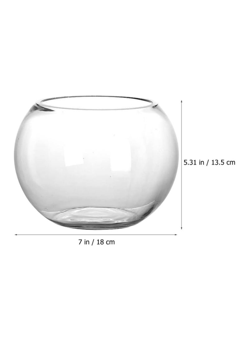 Generic Glass Bubble Bowl (H-5.3" W-7") Multiple Size Choices Vase Glass Round Bowl Terrarium Globe Flower Vase Centrepiece  - Image 5