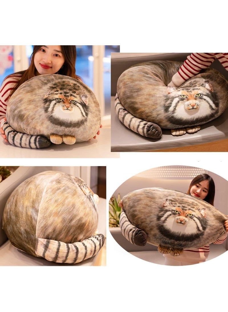 XIAOHONG Chubby Steppe Cat Pillow18 Pallas Cat Plush Pillow Cute Steppe Cat Stuffed Animals Soft Plushies Kitten Plush Throw Pillow Doll Big Plush Toys Gift for Girls Boys Girlfriend  - Image 3