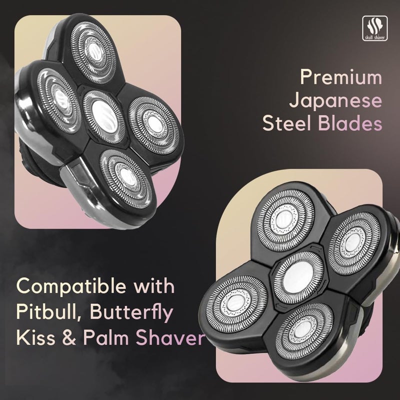Skull Shaver Baron Replacement Shaver Head Blade Electric Razor Wet & Dry Compatible with All Pitbull, Palm & Butterfly Kiss shavers - Image 4