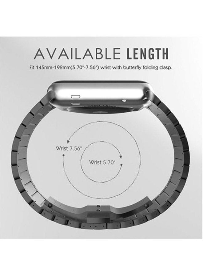 Ozone Stainless Steel Band Strap With Screen Protector For 42mm Apple Watch Grey - Image 5
