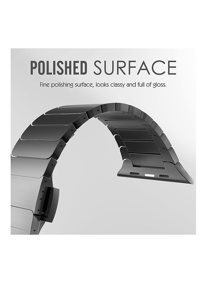 Ozone Stainless Steel Band Strap With Screen Protector For 42mm Apple Watch Grey - Image 4