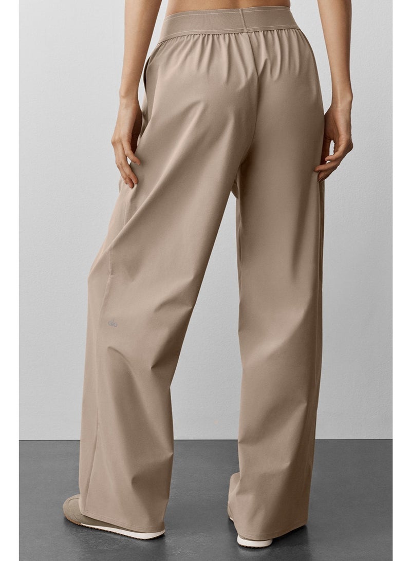Alo Yoga Thin Loose Straight Wide Leg Yoga Pants Elastic Waist Quick Dry Casual Trousers - Image 2