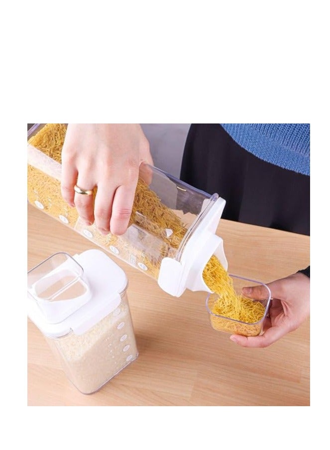 1.5 Liters Cereal Dispenser Easy Flow Storage Jar Plastic Grocery Container Cereal Containers Storage Rice Storage Container for Kitchen one pcs - Image 1