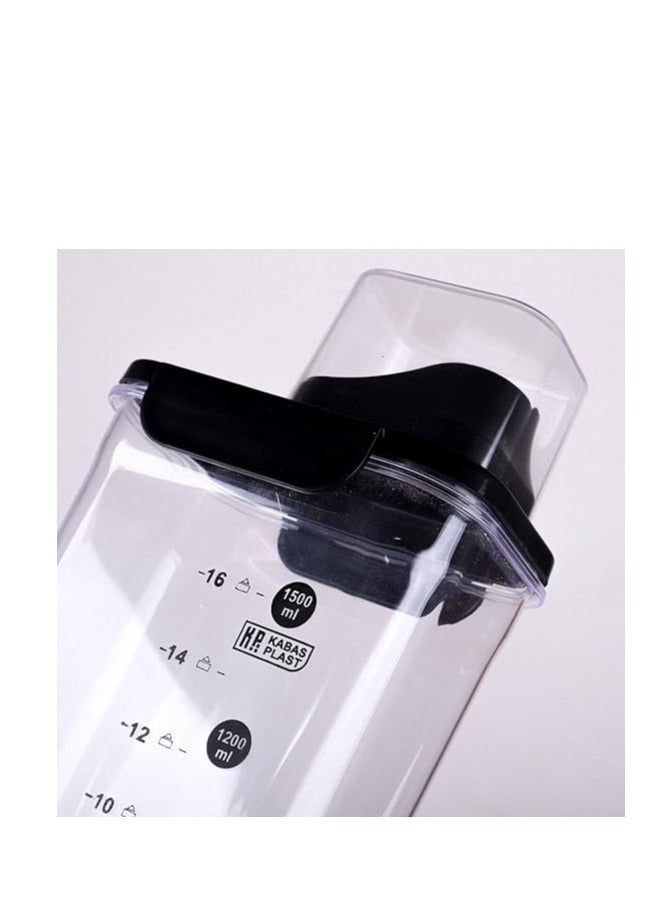1.5 Liters Cereal Dispenser Easy Flow Storage Jar Plastic Grocery Container Cereal Containers Storage Rice Storage Container for Kitchen one pcs - Image 3