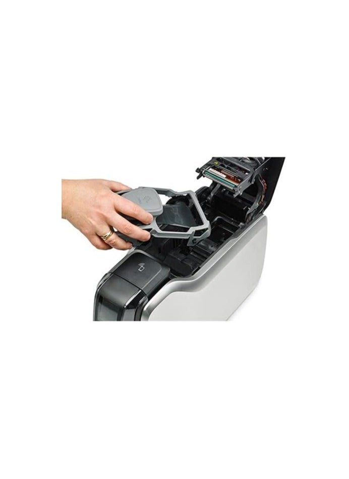 ZEBRA Zebra ZC300 Single-Sided ID Card Printer – 300dpi, USB & Ethernet, UK/EU Power Cord – Black/Silver  - Image 4