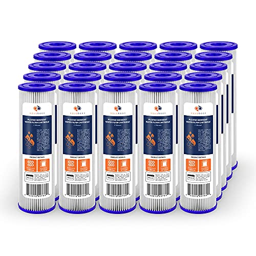 Aquaboon 1 Micron Pleated Water Filter 10 x 2.5 - Whole House Sediment Filter Replacement Cartridge Compatible with WFPFC3002, WHKF-WHPL, 25-Pack - Image 1