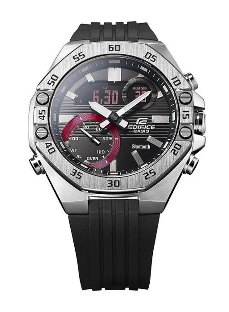 CASIO ساعة Edifice للرجال بسوار مطاطي تناظري ورقمي ECB-10P-1A - Image 2