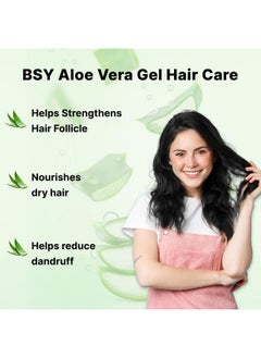 BSY Aloe Vera Gel - 300Ml | Non-Sticky Aloe Vera Gel For Face, Skin And Hair | Pure Aloe Vera Gel For Moisturizing, Cooling, Hydrating, And Lightweight For All Skin Types  - Image 3