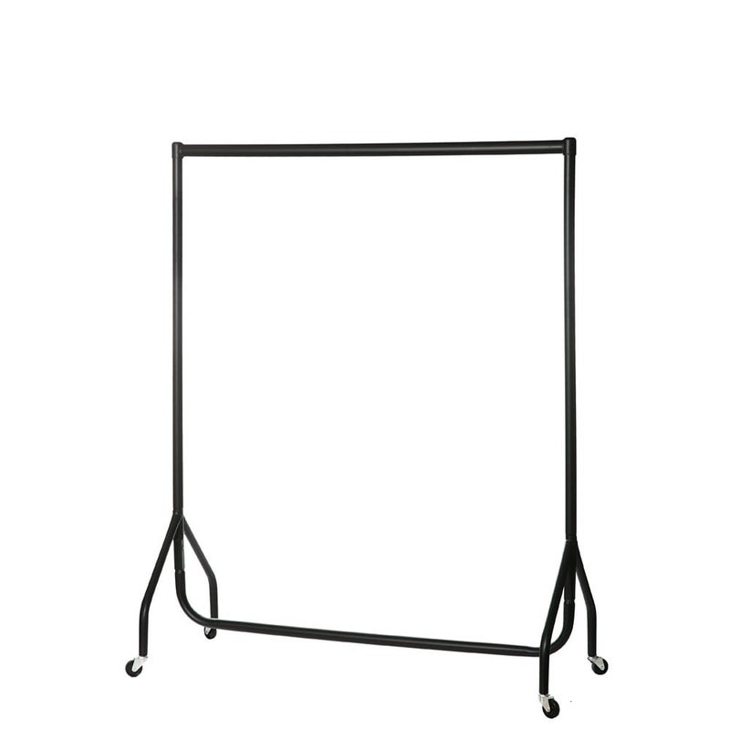 Shopfitting Warehouse Black HeavyDuty Clothes Rail Hanging Rail with Wheels 4ft wide