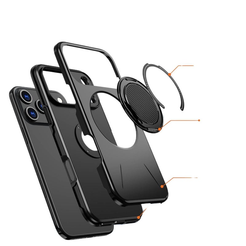MagSafe iPhone 15 Pro Max Drop Protection PC Case for iPhone 15 15 Plus 15 Pro 15 Pro Max with 360 Rotating Gear Kickstand and Kickstand - Image 3