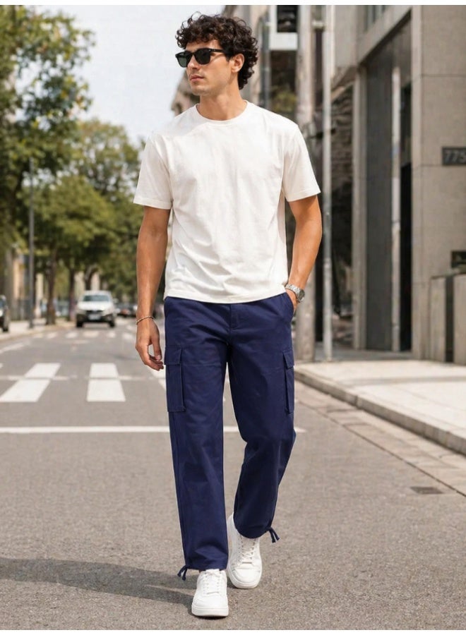 Sporty Men’s Stretchable Cargo Pants – 100% Cotton, 230 GSM – Durable & Comfortable with Added Stretch for Easy Movement - Image 1