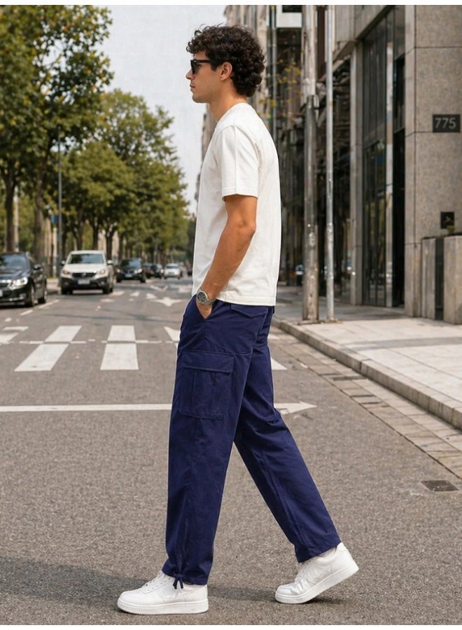 Sporty Men’s Stretchable Cargo Pants – 100% Cotton, 230 GSM – Durable & Comfortable with Added Stretch for Easy Movement - Image 2