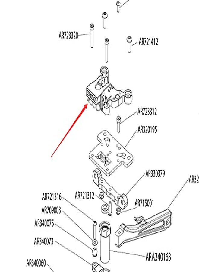 EPTNNASO Aluminum Front Center Brace Mount Red for Arrma Kraton Talion Outcast ARA320500 - Image 3