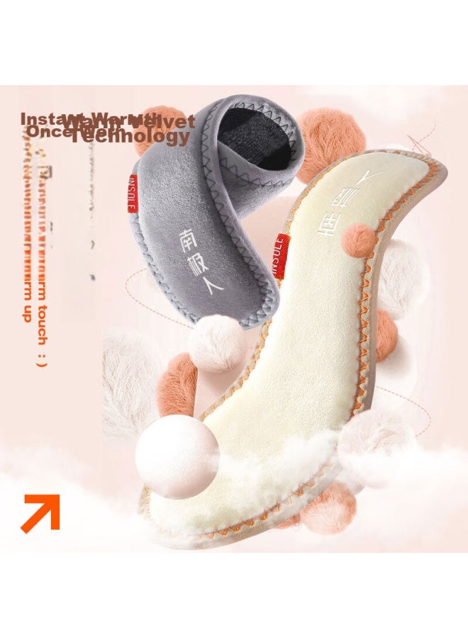 Antarctic Nanjiren 3 Pairs Of Cotton Insoles For Men, Fleece-lined, Sweat-absorbing, Thickened, Warm Insoles, Warm Fleece Bamboo Charcoal Women's Winter Size 35 - Image 4