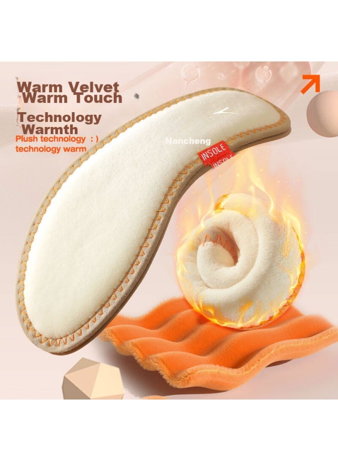 Antarctic Nanjiren 3 Pairs Of Cotton Insoles For Men, Fleece-lined, Sweat-absorbing, Thickened, Warm Insoles, Warm Fleece Bamboo Charcoal Women's Winter Size 35 - Image 5