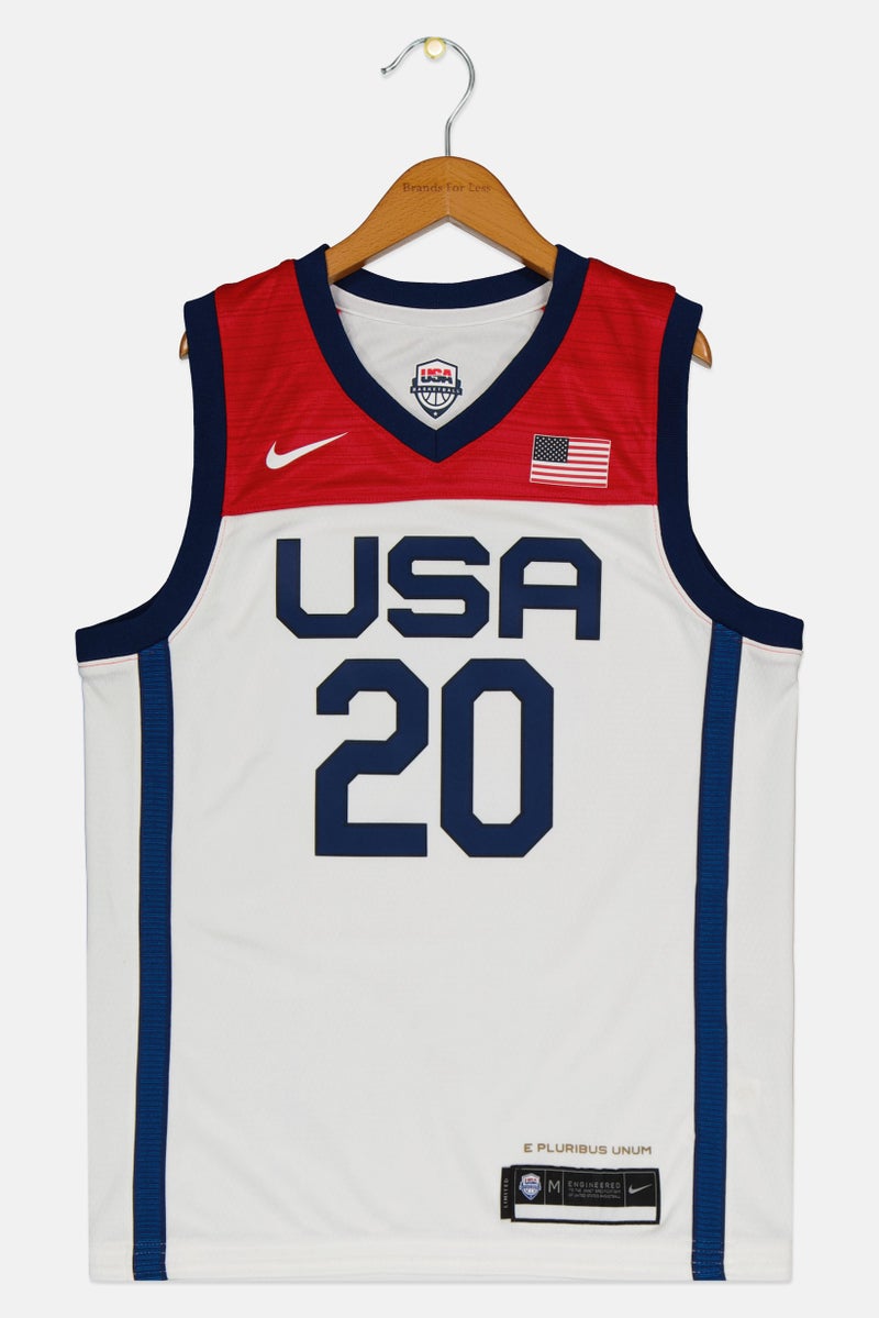 Nike Nike x NBA Kids Boy Sportswear Fit Short Sleeve Basketball Jersey, White  - Image 1