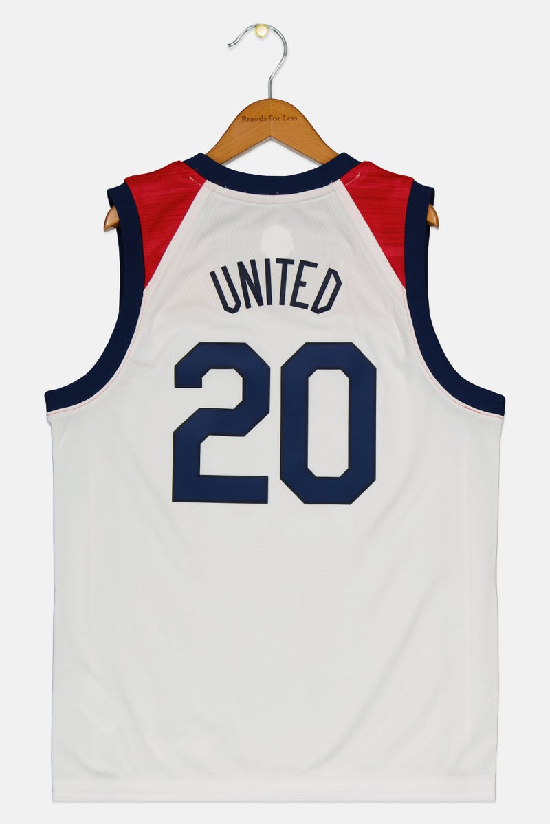 Nike Nike x NBA Kids Boy Sportswear Fit Short Sleeve Basketball Jersey, White  - Image 2