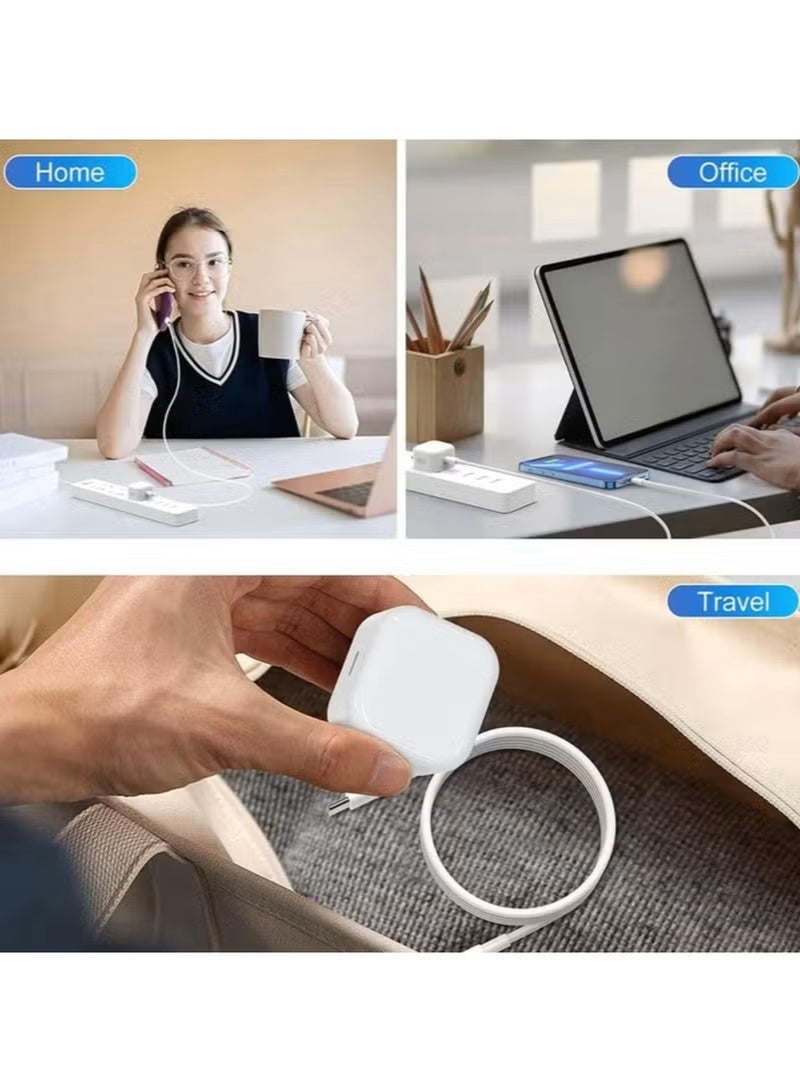 شاحن سريع 20 واط لأجهزة آيفون | شاحن جداري سريع بمنفذ USB-C متوافق مع أجهزة آيفون 15/14/14 برو/14 برو ماكس/13/12/SE2020/11/XR/XS ماكس/X/آيباد - Image 5