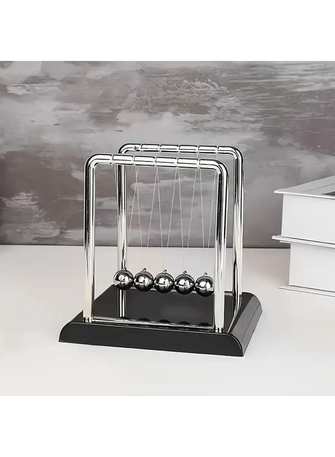 Large Newtons Cradle Trumpet 5 Balls Metal Physics Experiment Educational Toy Gift - Image 1