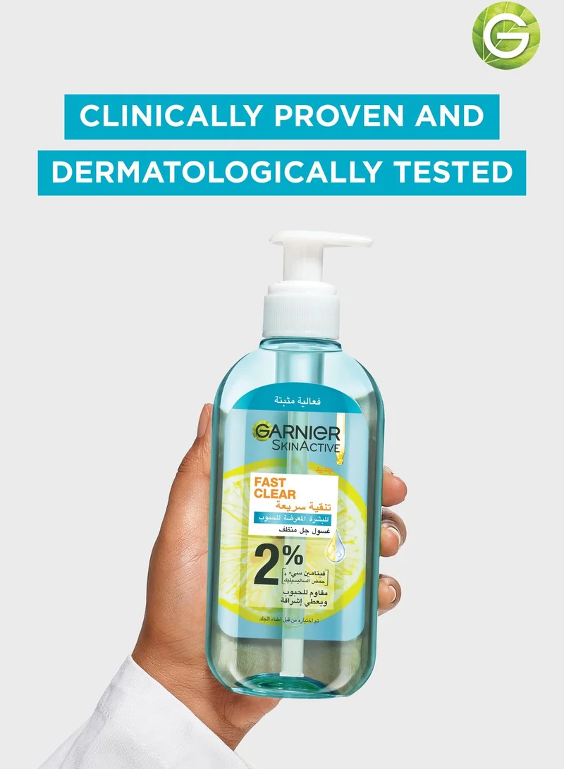 garnier Garnier Skinactive Fast Clear Gel Wash, 200Ml