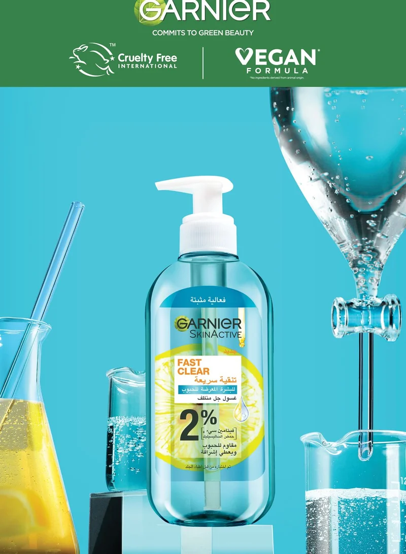 garnier Garnier Skinactive Fast Clear Gel Wash, 200Ml