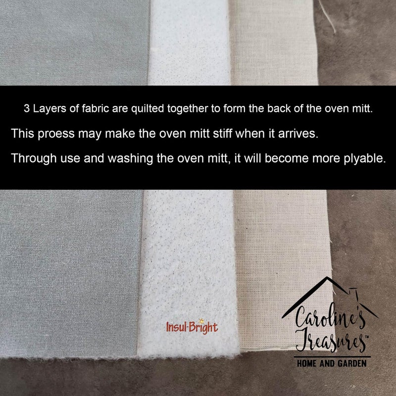 Caroline's Treasures BB5123OVMT Day of the Dead Teal Skull Oven Mitt Heat Resistant Thick Oven Mitt for Hot Pans and Oven, Kitchen Mitt Protect Hands, Cooking Baking Glove - Image 5