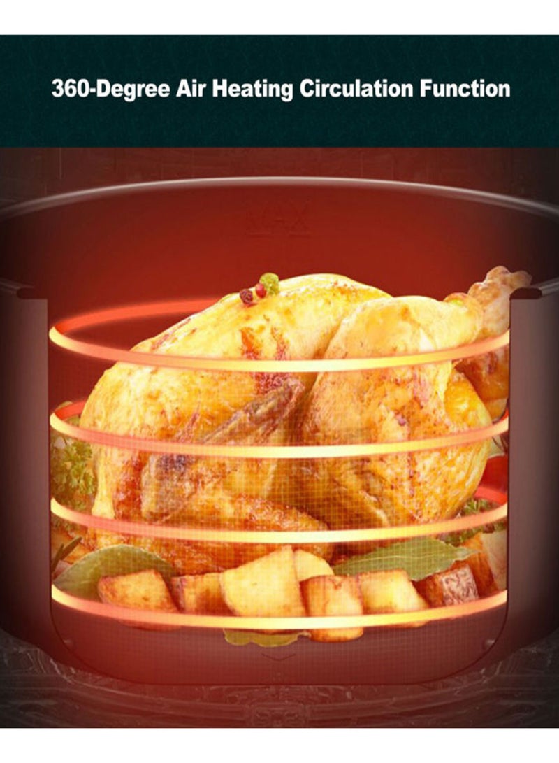 Bear Multifunctional Mechanical Air Fryer Oven 3.0L 1350W Non-stick Oil Free Cooker Auto Shut-Off Frying Machine With Adjustable Timer and Temperature (Black) - Image 5