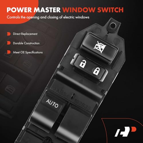 A-Premium Master Power Window Switch Compatible with Toyota Camry 2007-2009, Tacoma 2012-2015, Yaris 2007-2015, Front Left Driver Side, Replace# 8482006070, 8482006071 - Image 3