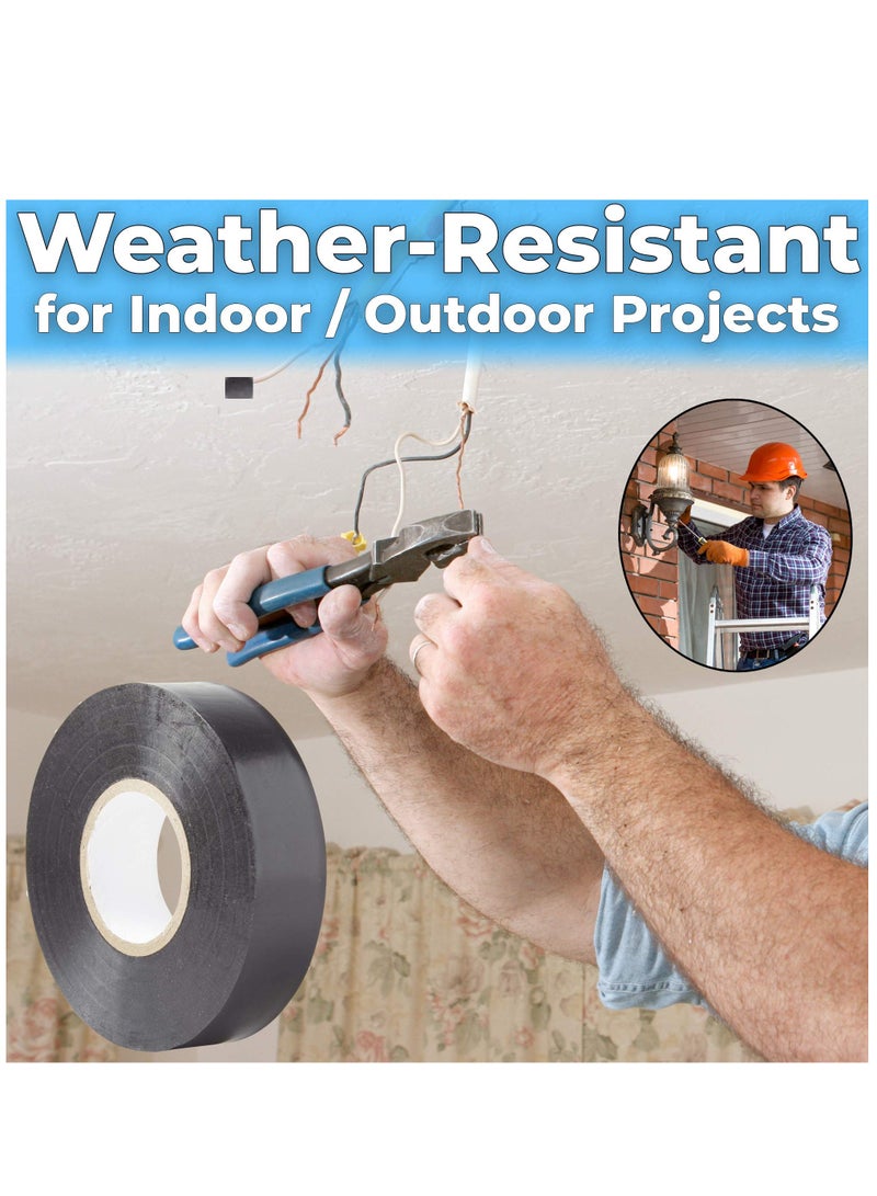 KASTWAVE Black Electrical Tape Jumbo Roll 10 Pack, Huge 60 Foot Rolls Of 3/4 Inch PVC Vinyl With Ultra Weather-Resistant Adhesive. Withstands High Heat for Electrician Automotive Use - Image 5