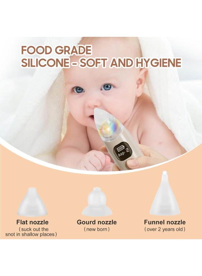 Baby Nasal Aspirator, Electric Baby Nasal Aspirator Nasal Cleaner with 5 Suction Levels and 2 Silicone Tips, Rechargeable Vacuum Cleaner Anti-Backflow Nasal Vacuum Cleaner for Newborns, Toddlers - Image 3
