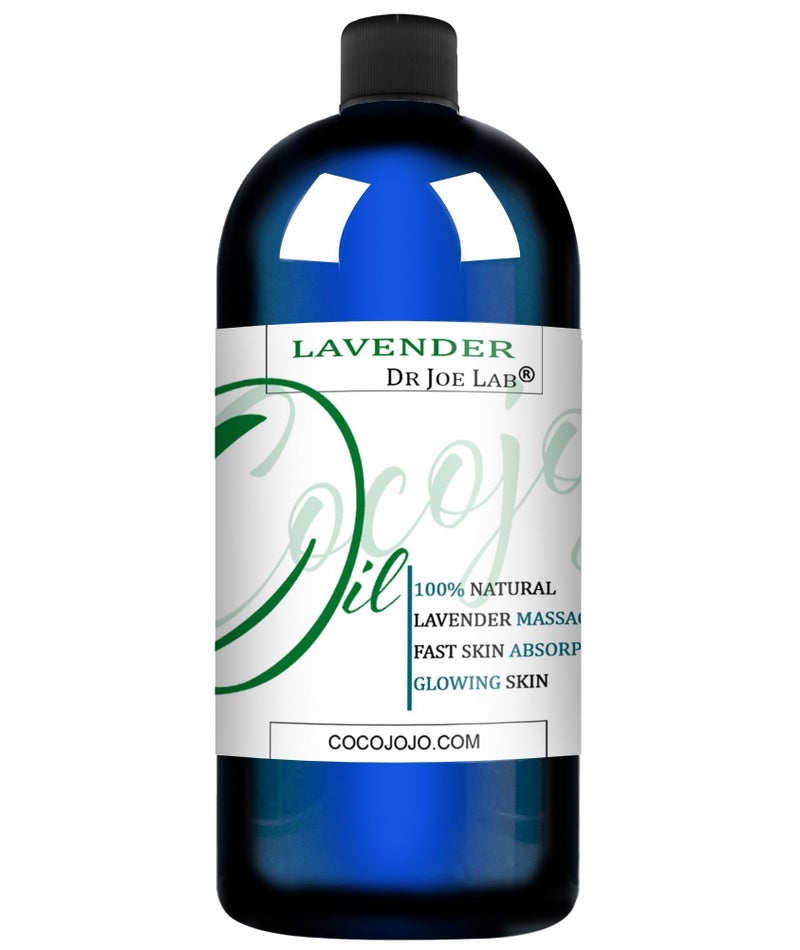 Dr Joe Lab Lavender Essential Massage Oil Blend for Deep Tissue Aromatherapy Blended with Jojoba and Other Rich and Natural Bulk Oil - 32 Ounces - Cocojojo - Image 1