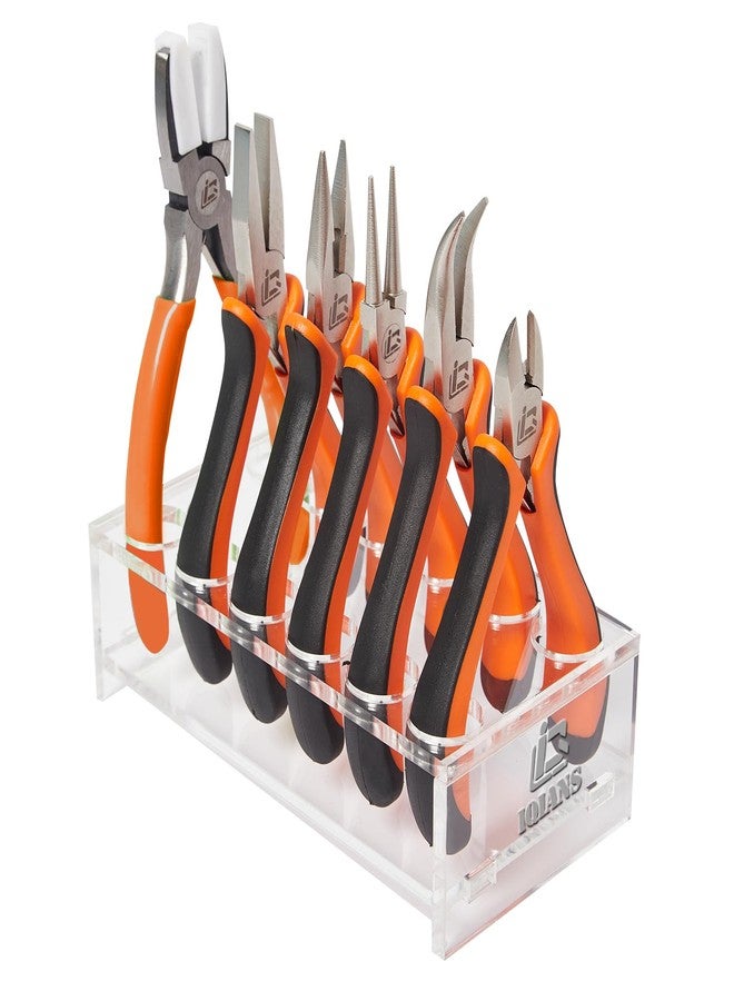 IQIANS 6PCS Jewelry Pliers Set with Acrylic Pallet, Needle Nose Pliers, Wire Cutters, Nylon Jaw Pliers etc. Jewelry Making Kit Tools for DIY Jewelry Repair, Wire Wrapping, Beading and Earring Crafts - Image 1