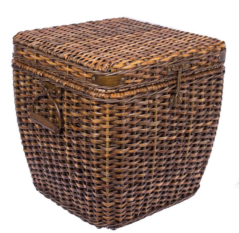 BirdRock Home BIRDROCK HOME Rattan Peel Storage Cube  Removable Lid  Spacious Interior Basket  Organizer Bin  Handles  Woven 